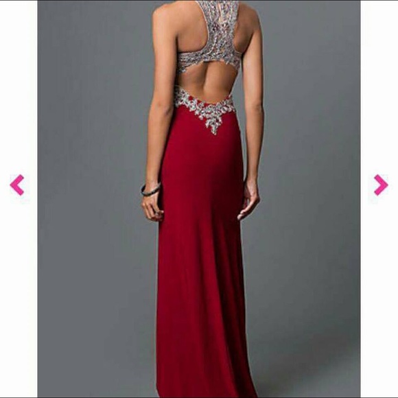 Burgundy Prom Dress - Picture 4 of 5